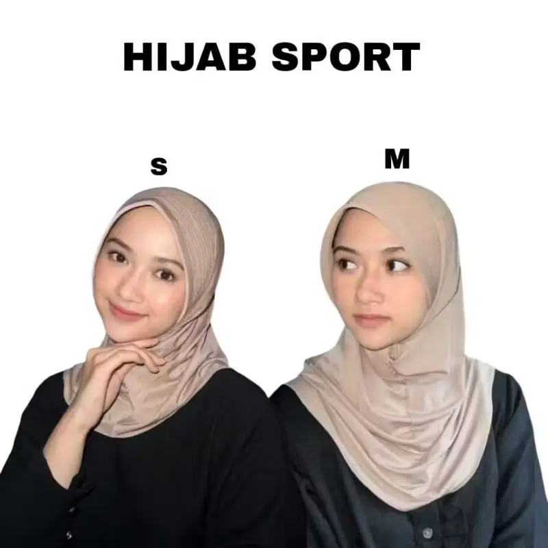 jilbab sport pet tebal / bergo sport pet tebal / jilbab instan / hijab bergo pet tebal Cantik Lembut Nyaman Pad Spandex Muslim Kerudung 1