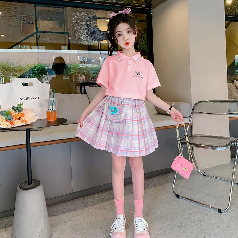 Product Introduction of Set bộ áo polo+chân váy kèm quần lót hoạ tiết in hình 5D dễ thương cho bé gái 5-15 tuổi 30