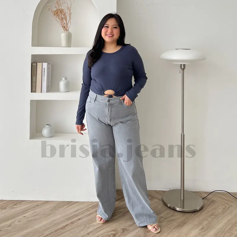 WENDY Boyfriend Jeans - GREY / JUMBO SIZE / BIGSIZE 1