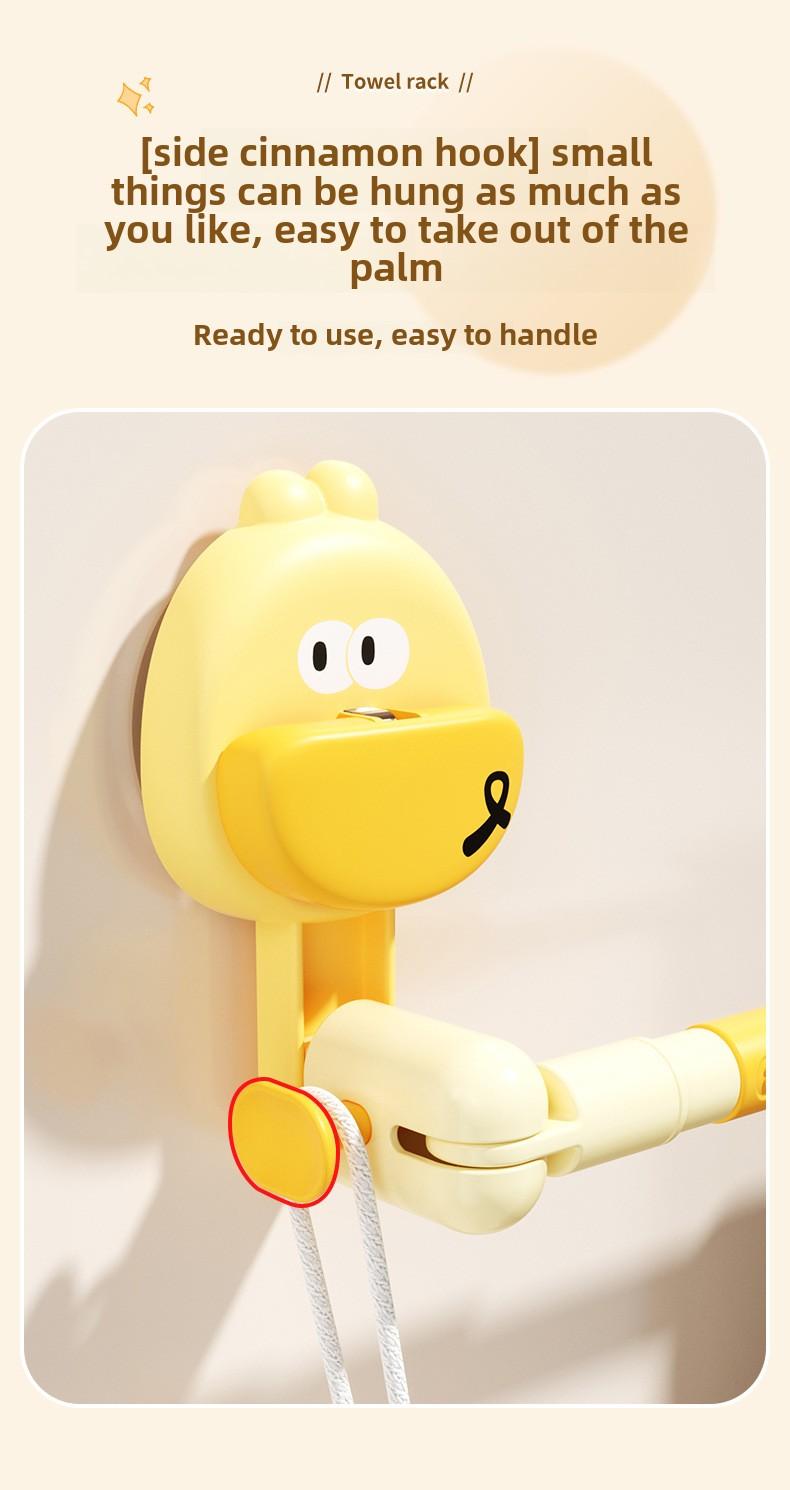 Product Introduction of Cartoon Funny Bathroom Wall-Mounted Suction Cup Toothbrush Holder Student Dormitory Bathroom Storage Rack Large Capacity Wall-Mounted Storage Basket 10