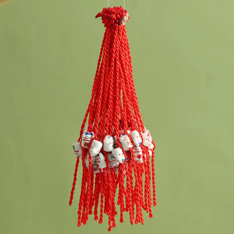 Phước Lành Cung Cấp, Thủ Công, Dệt, Nút Thắt Phẳng, Thiết Kế Mèo May Mắn, Mèo Gốm,   Dây  12 Cung Hoàng Đạo tui mu vong  vong    ngoc  trai Ngọc Phụ Kiện lac  co  la may man chuỗi  tình  bạn       safety  pin        rắn citrine     dây         quang 8