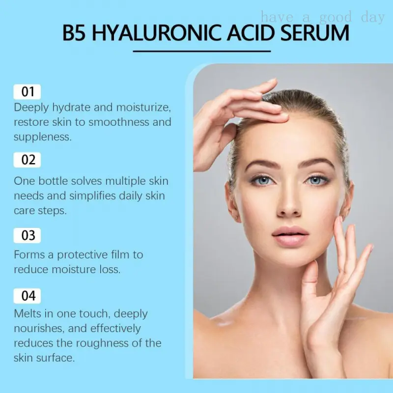 B5 Hyaluronic Acid Serum, 4 Counts/set Moisturizing Facial Skin Care Serum, Hydrating and Nourishing Facial Skin Care Product for Women & Men Comfort Moisturizer 4