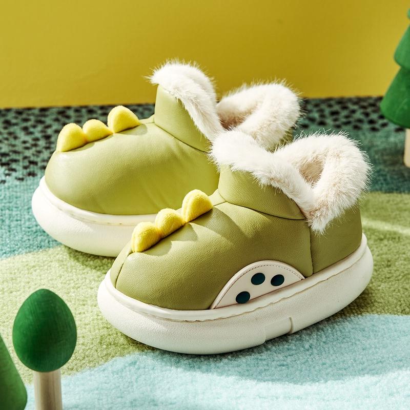  Cheerful Mario Dinosaur-Giày Cotton Cho Trẻ Em Giày Mùa Đông Sang Trọng Cho Bé Trai Và Trẻ Em Lớn Giày Cotton Thứ Hai Cho Bé Gái Lót Lông Cừu Giày Mùa Đông Dày Cho Bé Có Thể Mang Ra Ngoài Sandal Thun 