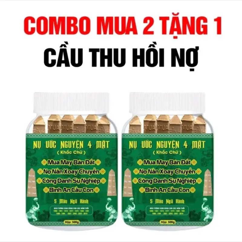 [ mua 2 tặng 1 ] NỤ ƯỚC NGUYỆN 4 MẶT MAY MẮN THU HÚT TÀI LỘC 2