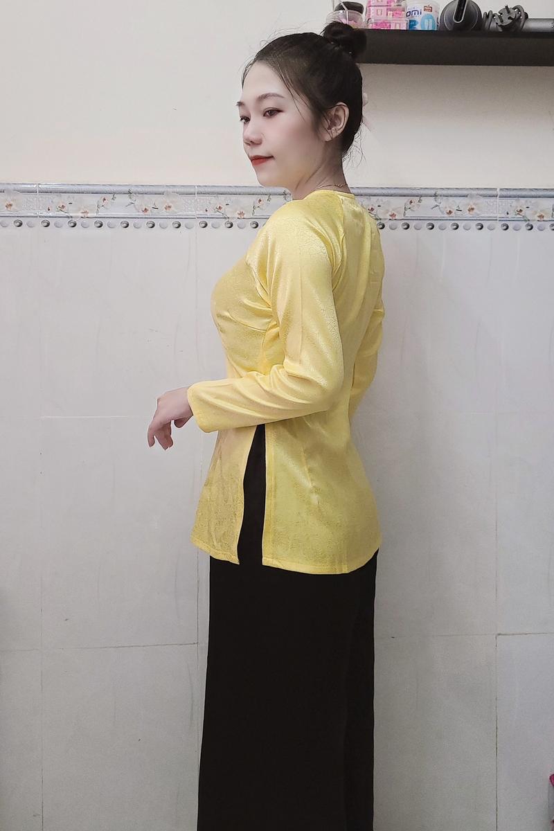 Product Introduction of Áo bà ba(không kèm quần) gấm hoa hồng nữ - Chất liệu cao cấp, tôn dáng và tôn da - Kem, Voi Women Nhung Top đồ lam [G10] 6