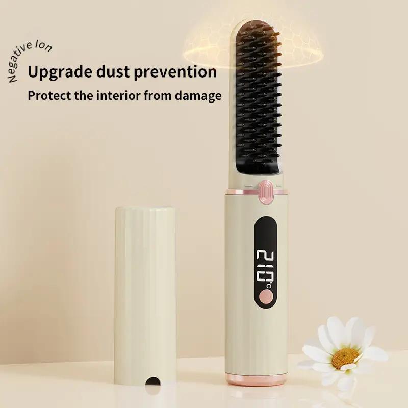 Portable Hair Straightener Comb with Digital LCD screen, 1 Box USB Rechargeable Hair Straightening Comb, Hair Styling Tool for Home & Travel, Excellent Home Appliances, Winter & New Year Gift 4