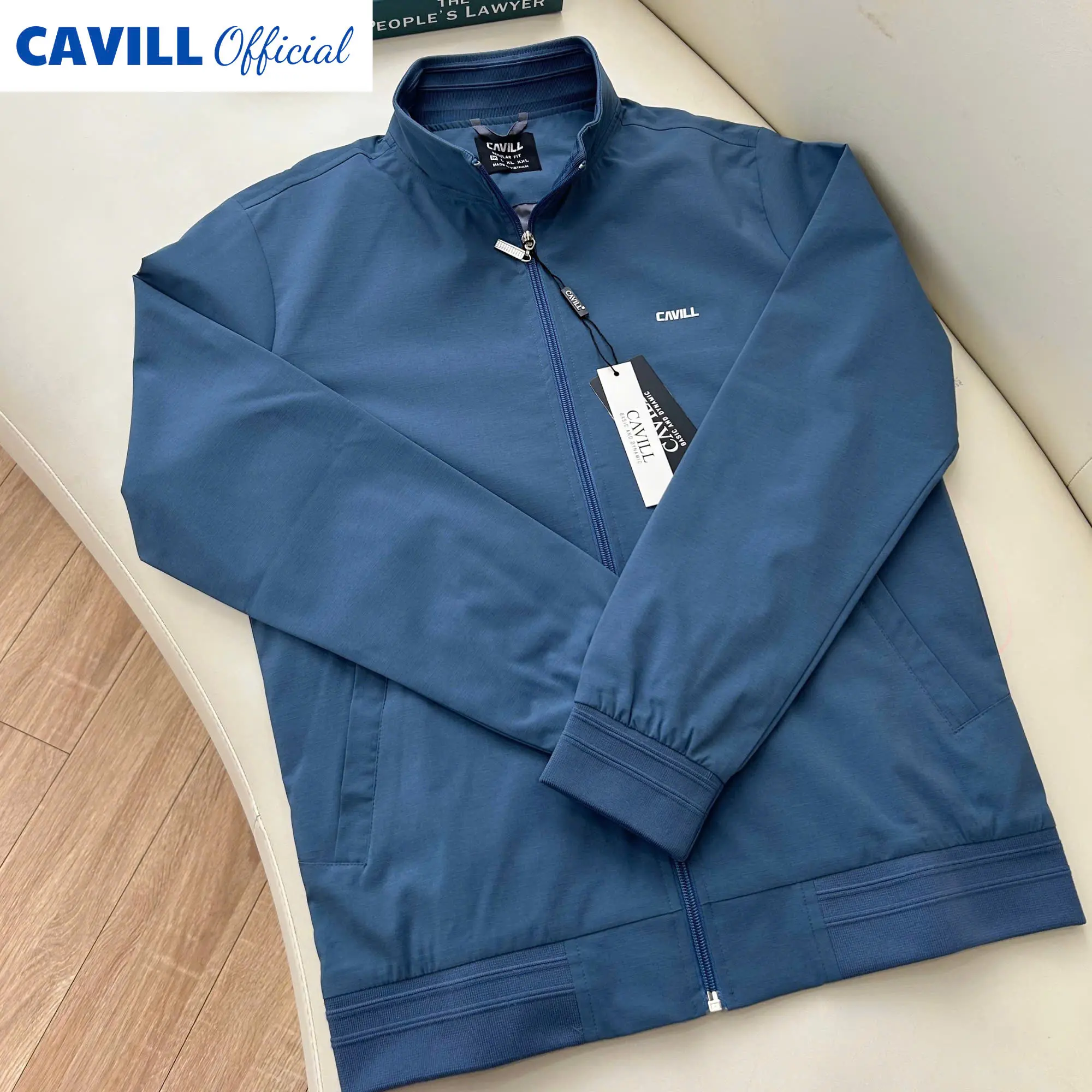 (Tặng kèm tất) Aó gió 2 lớp nhẹ cao cấp CAVILL, Mặt vải xước, Bo cổ bo tay dệt thời trang, Chống nước cản gió X2, Giữ ấm, Mềm mịn