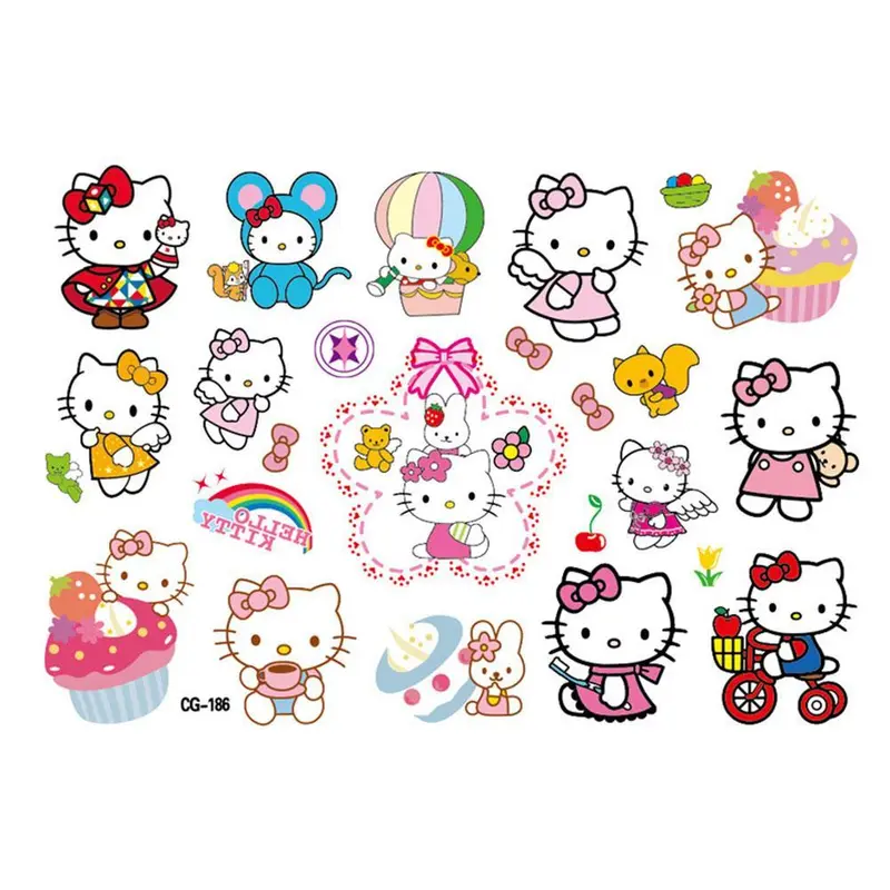 Miếng Dán Hình Xăm, My Melody Và Hello Kitty, Miếng Dán Chuyển Nước, S0N2 7