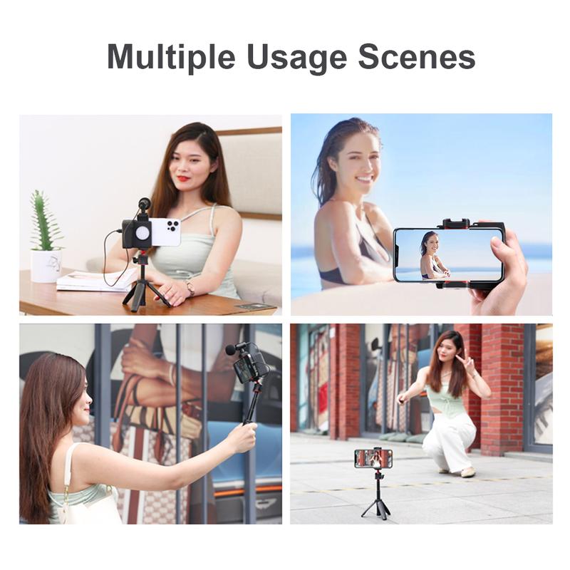 Product Introduction of PH-10 Wireless Handle G rip Phone Holder Stabilizer for Smartphone Vlog Remote Control 1/4"LED Light for i Phone Android 10