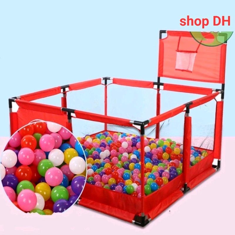 Quây bóng vuông, rào chắn , quây cũi cho bé có ném bóng rổ, tặng 10 bóng khung ống kẽm chắc chắn ( kt 1m28x1m28) to rộng thoải mái cho 4 bé chơi cùng Đồ Chơi cautu otchobe không xanh đậm rào chắn