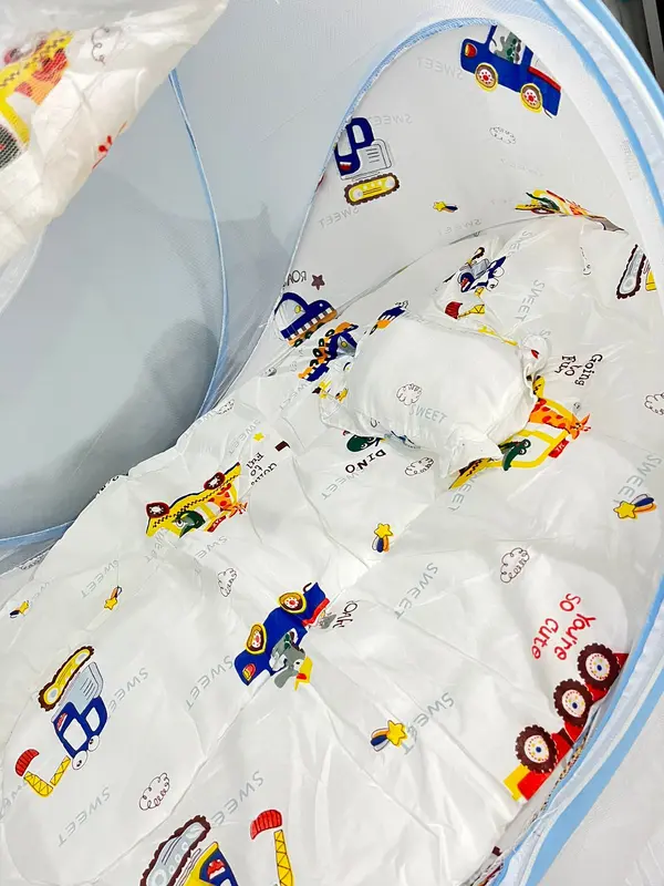 KELAMBU BAYI KASUR BAYI MUSIC BANTAL TEMPAT TIDUR BAYI KELAMBU TIDUR BAYI 3 IN 1 Perlengkapan Nyamuk 5