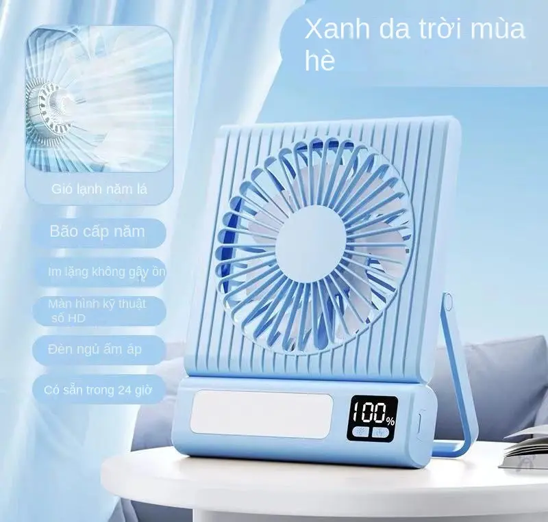Quạt Để Bàn mini MAG, Quạt Tích Điện Yên Tĩnh 5 Tốc Độ Gió, Quạt Văn Phòng | Bacas Official_Quạt DẸP Usb