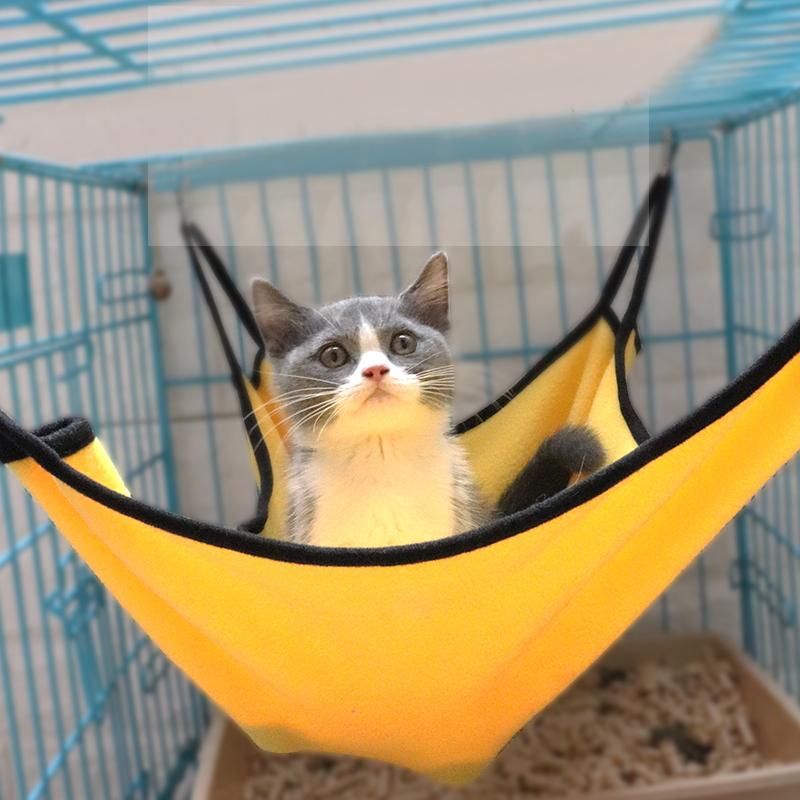 Product Introduction of Cat Hammock Bed Hanging Pet Cage Hammock Soft Cat House Cushion Mat Summer Cooling Pet Basket Tapestry Pet  Dog Bed 5