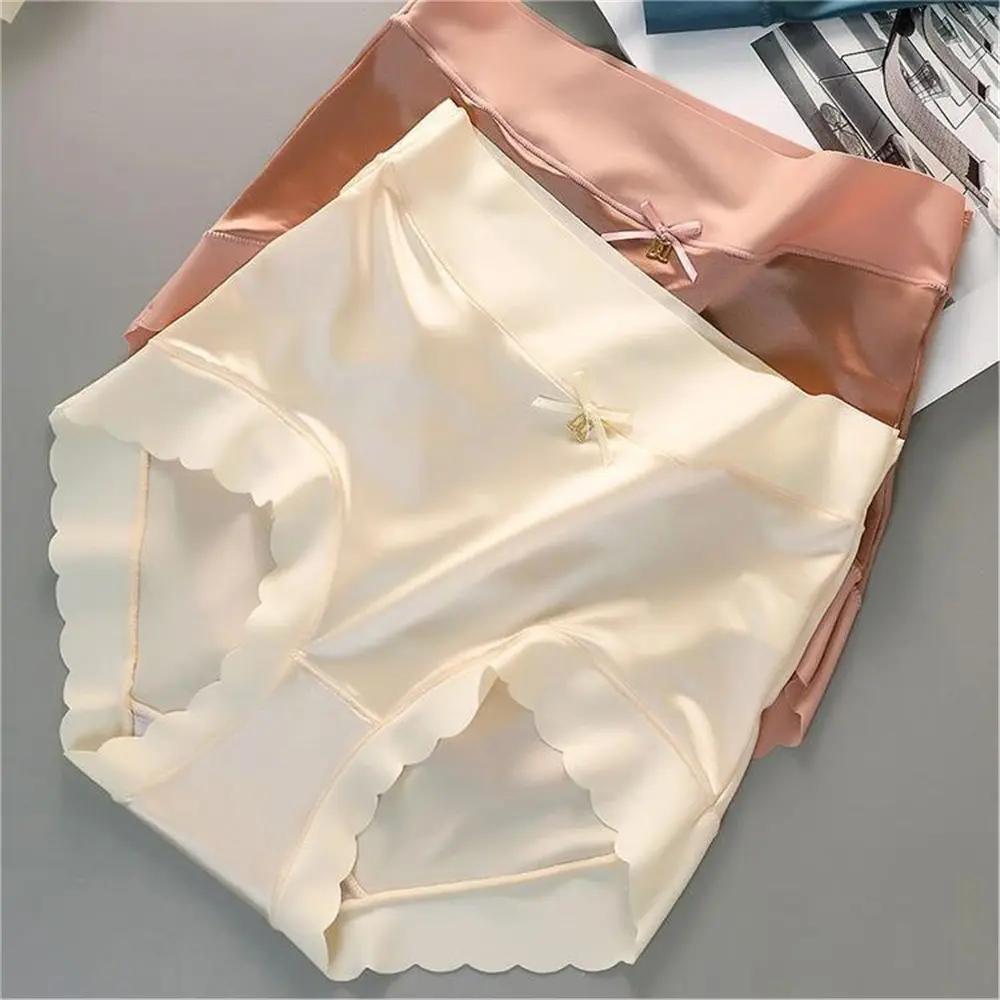 Ice Silk Lace Thin Breathable Skin-friendly Pure Cotton Silk Skin-friendly Crotch Waist Seamless Sexy Womens Underwear Panty Womenswear