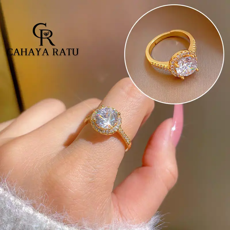 CR nhẫn sáng bóng nữ thép titan sang trọng đẹp hẹn hò quà tặng sinh nhật hàng ngày tặng quà tốt nhất cho bạn bè