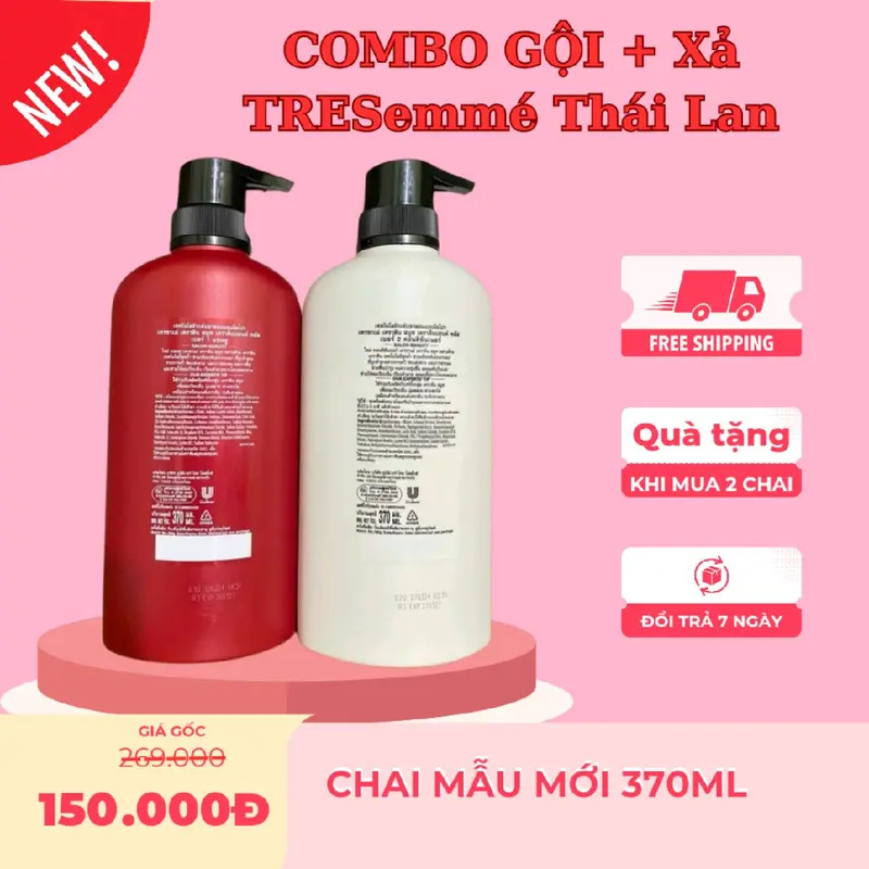 Combo 2 chai Dầu Gội+Xả Tresemme Thái Lan 370ml/chai Women 3