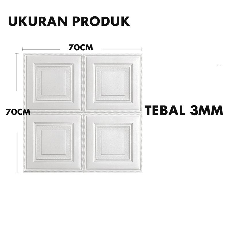 Product Introduction of Wallpaper Dinding 3D Motif kotak-kotak 70x70cm 3d Timbil Self Adhesive  kotak 14