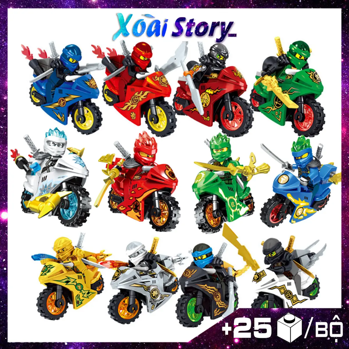 Đồ chơi lắp ghép Mô hình nhân vật ninja cùng moto 24 phân loại nhân vật Bộ Lắp Ráp Tháo Lắp Xếp Hình Lắp Ráp Bộ Lắp Ráp Tháo Lắp Toy