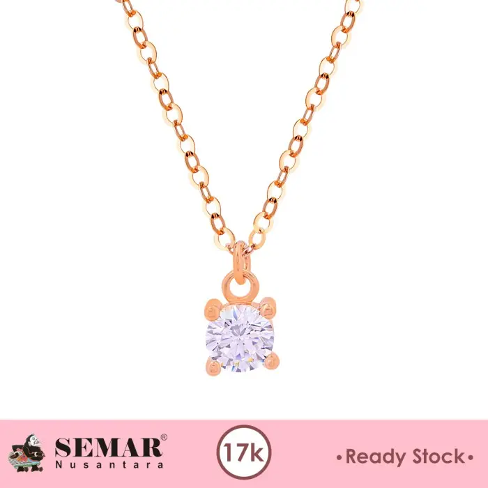 Kalung Emas Gilvi Solitaire Gold 17K Semar Nusantara 0