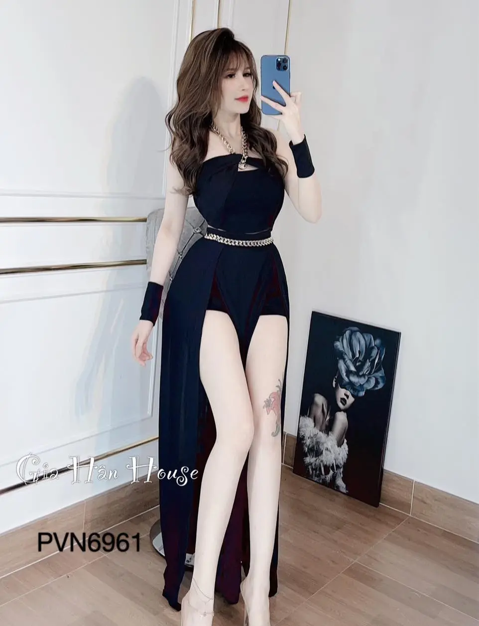 6962 - SET ÁO VÁY XICH+ TẶNG KÈM ỐNG TAY -Thương hiệu : Gia Hân House - Kích thước : Freesize Thun Nữ Women