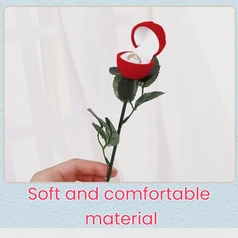 Artificial Rose Ring Box, Romantic Rose Gift Box, Exquisite Gift Box for Wedding Birthday Festival Party, Gift Wrapping Supplies 2