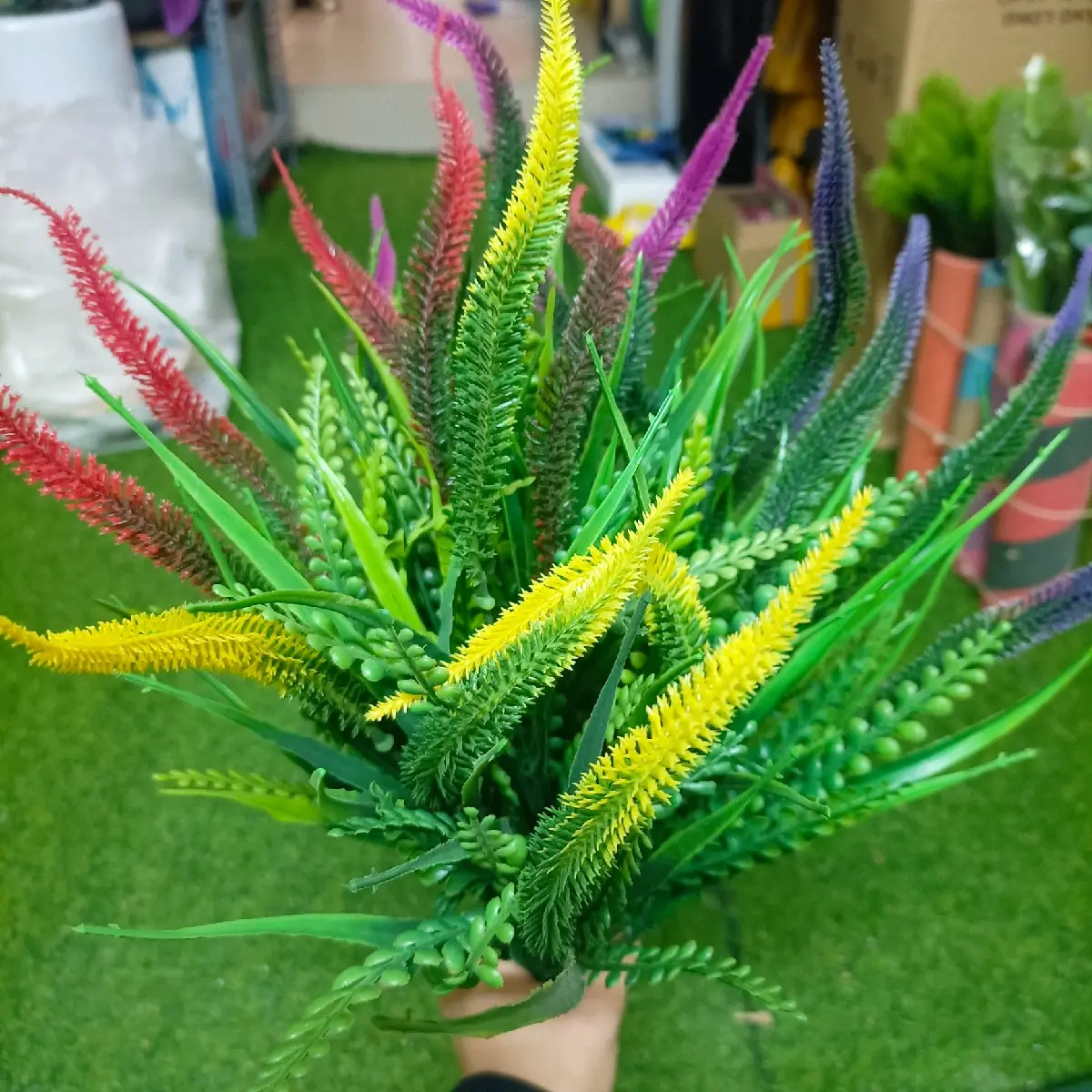 Điểm đuôi chồn cao 38cm, nhiều nhánh, nhiều màu - Cành điểm nhựa trang trí