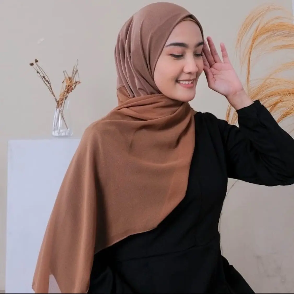 Pashmina Instan Mecca Ceruty Kerudung Jilbab Hitam Doll Muslim