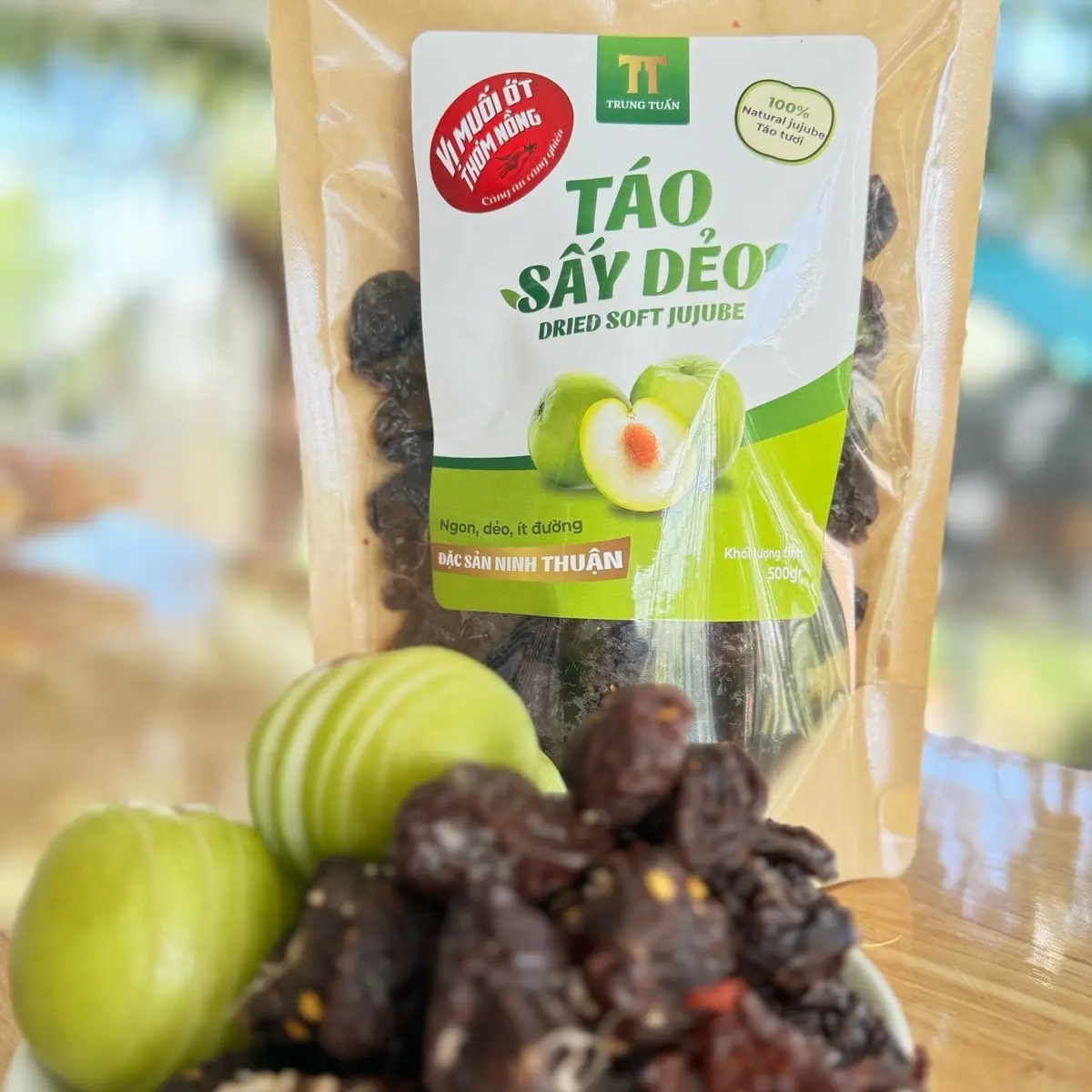 500g Táo sấy muối ớt - nhà Trung Tuấn Food Snack Ăn Vặt Thức Ăn Chua