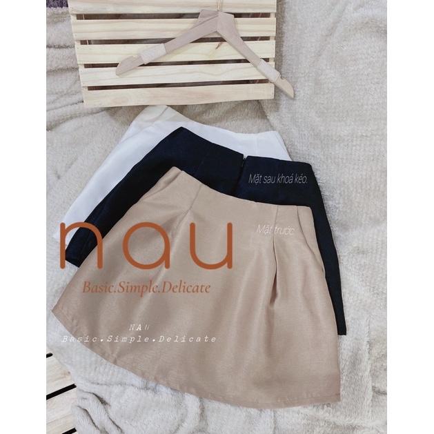 Chân váy chữ A vải Tafta 3 màu Trắng Nâu Đen