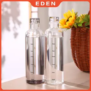 Botol Minum Aestetic Anti Bocor / Botol Transparan / Tumbler Olahraga / Botol Portable Dengan Panduan Jam