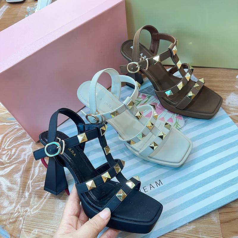  MV 015 _ Dép đúp gót  cao  10p quai sandan gắn I’ve cao cấp DéP Nữ Shoes GiàY Sandal giày  cao Jean 