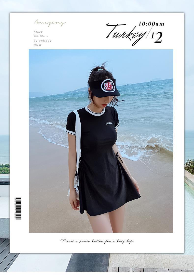 Product Introduction of Swimsuit Women's Hot Spring Belly Covering Slim South Korea Ins Super Fairy Conservative Student Split Sports 2021 New Two-Piece Suit 1