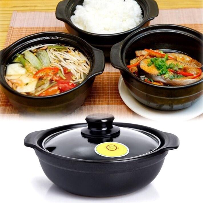 Nồi Đất Nấu Cơm, Kho Thịt, Canh Hầm, Nước Mắm, Vịt Tiềm 8 Inch   nhôm size