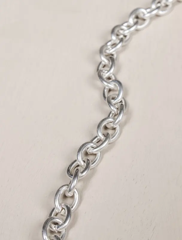 Brittany Fresh-water Pearl Chain Necklace T-bar Fastening - Silver 2