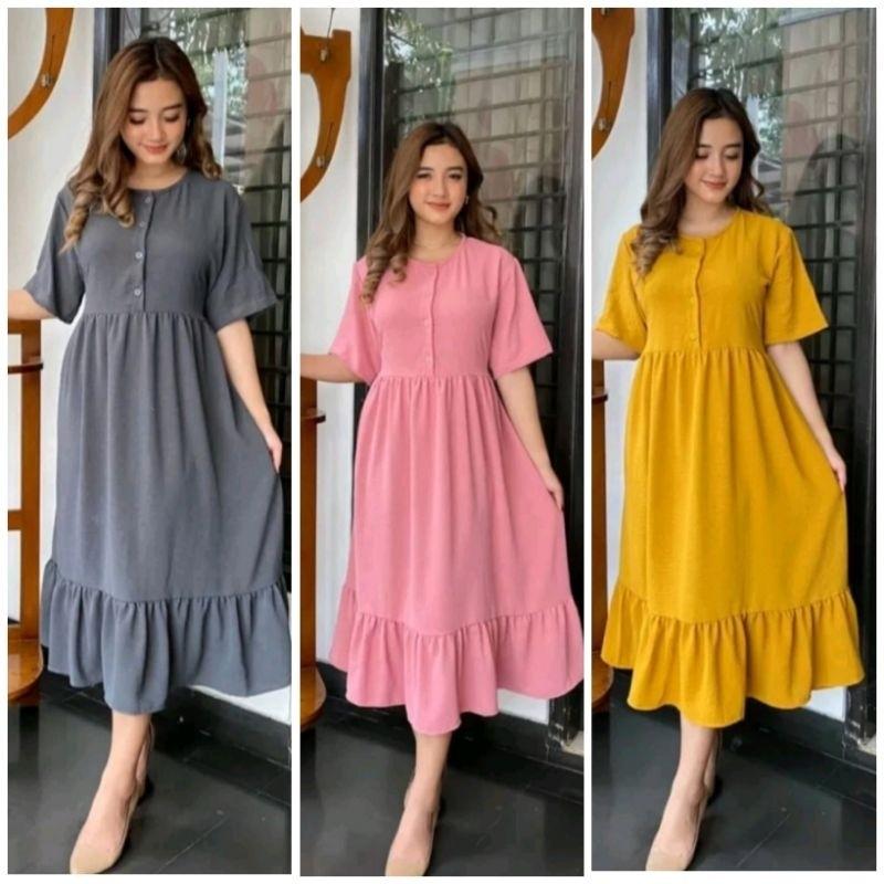 PAKET USAHA 3 PCS DASTER CRINKLE 100 RIBU DAPAT TIGA NADIRA DRESS KRINGKEL PREMIUM Airflow Busui 1