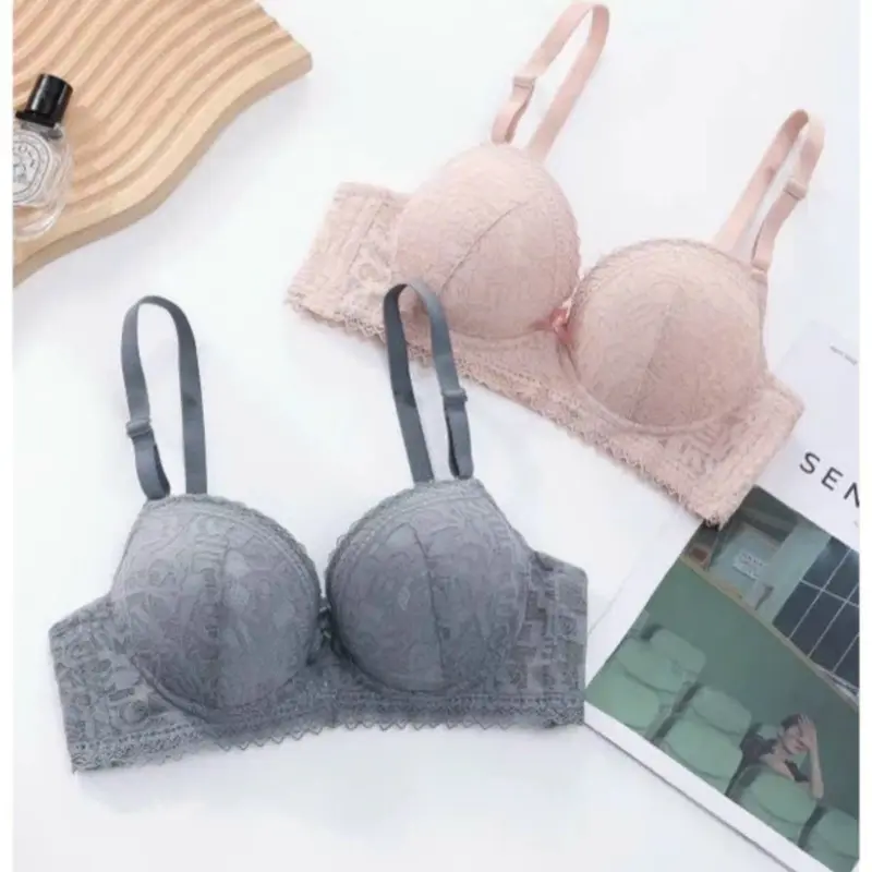 Áo Lót Ren Nữ Đệm Dày 5.5cm Không Gọng Siêu Nâng Đẩy Vòng 1 Cao Cấp Tim Bra Đen 8
