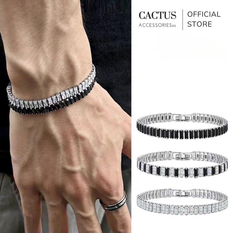 Vòng tay tennis đính đá Lắc tay đá Zircon Unisex nam nữ thép titan không gỉ - Cactus Accessories