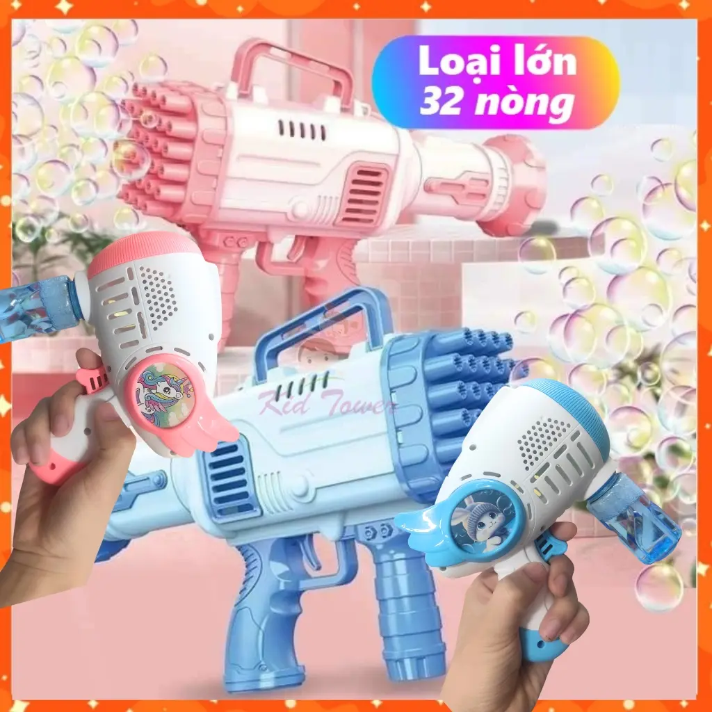 Máy thổi bong bóng xà phòng 32 nòng siêu mạnh đồ chơi ngoài trời cực vui