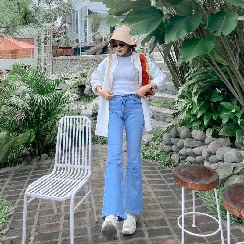 Highwaist Jeans Cutbray Loose - Celana Cutbray Jeans Wanita Kekinian Panjang 1