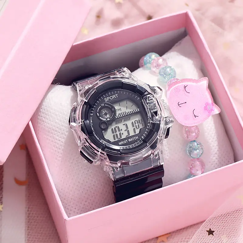 Electronic Watch Women's Multi-functional Chronograph Alarm Clock of The Week Monocular High Appearance Level Boy's Children's Watch Student Party Waterproof(only Watch)