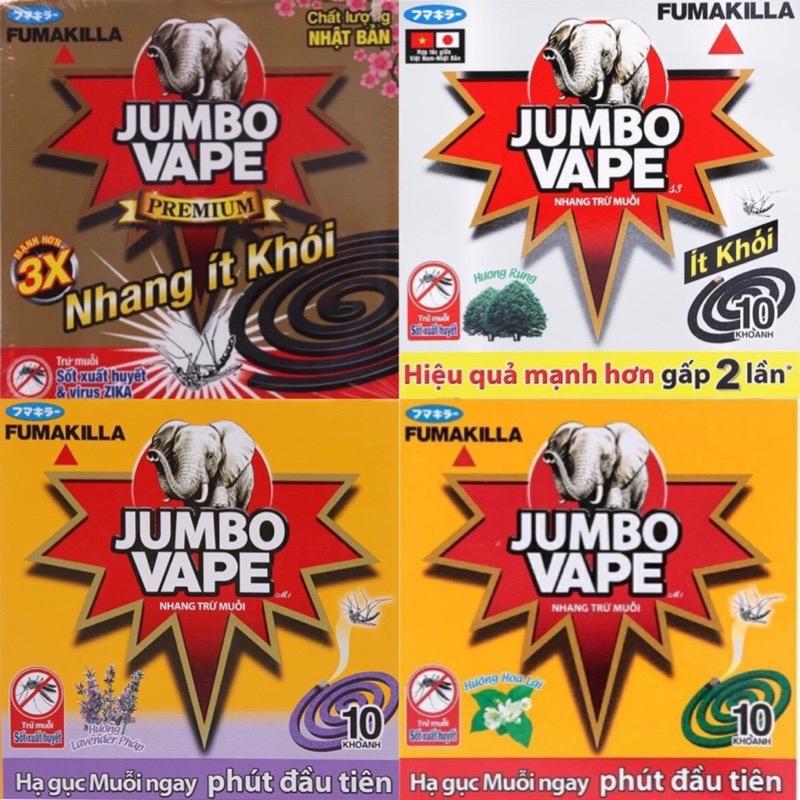  Thùng 60 Hộp Nhang Muỗi Cao Cấp Ít Khói JUMBO VAPE Mạnh Gấp 3 Lần  600 Khoanh  