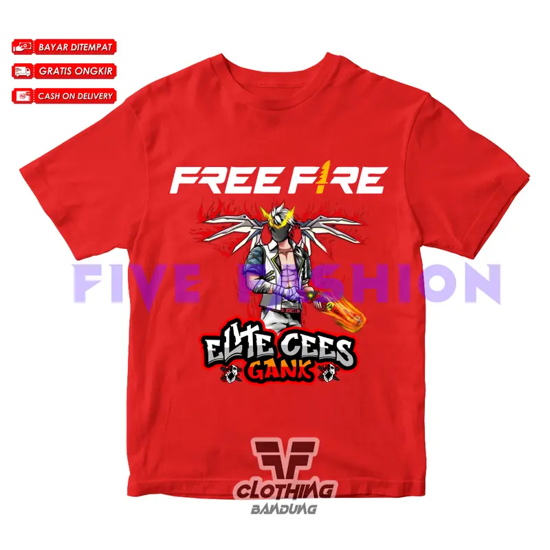 Kaos Baju FF Anak Char Elite Cees SG OPM Sayap New Skin Free Nama 3