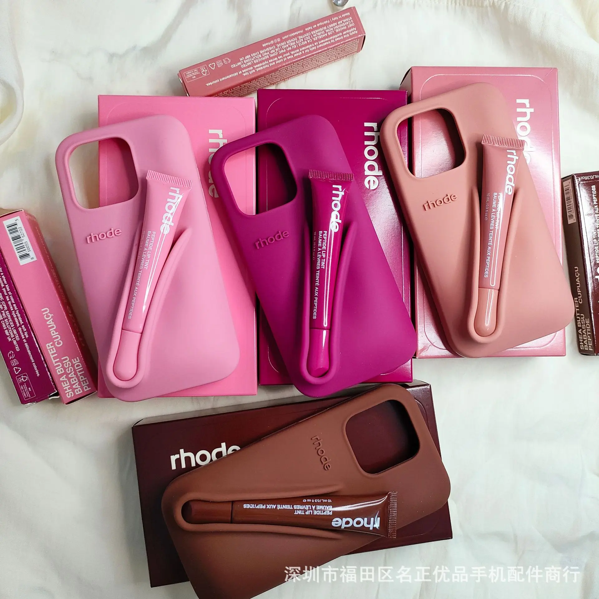 Rhode New Color Autumn and Winter Haili Ribbon Lip Gloss Iphone15promax Phone Case Silicone Apple Lipstick