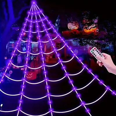 Halloween Decorations Net outlet String Lights Outdoor, 14.8ft x 5ft 300 LED Purple