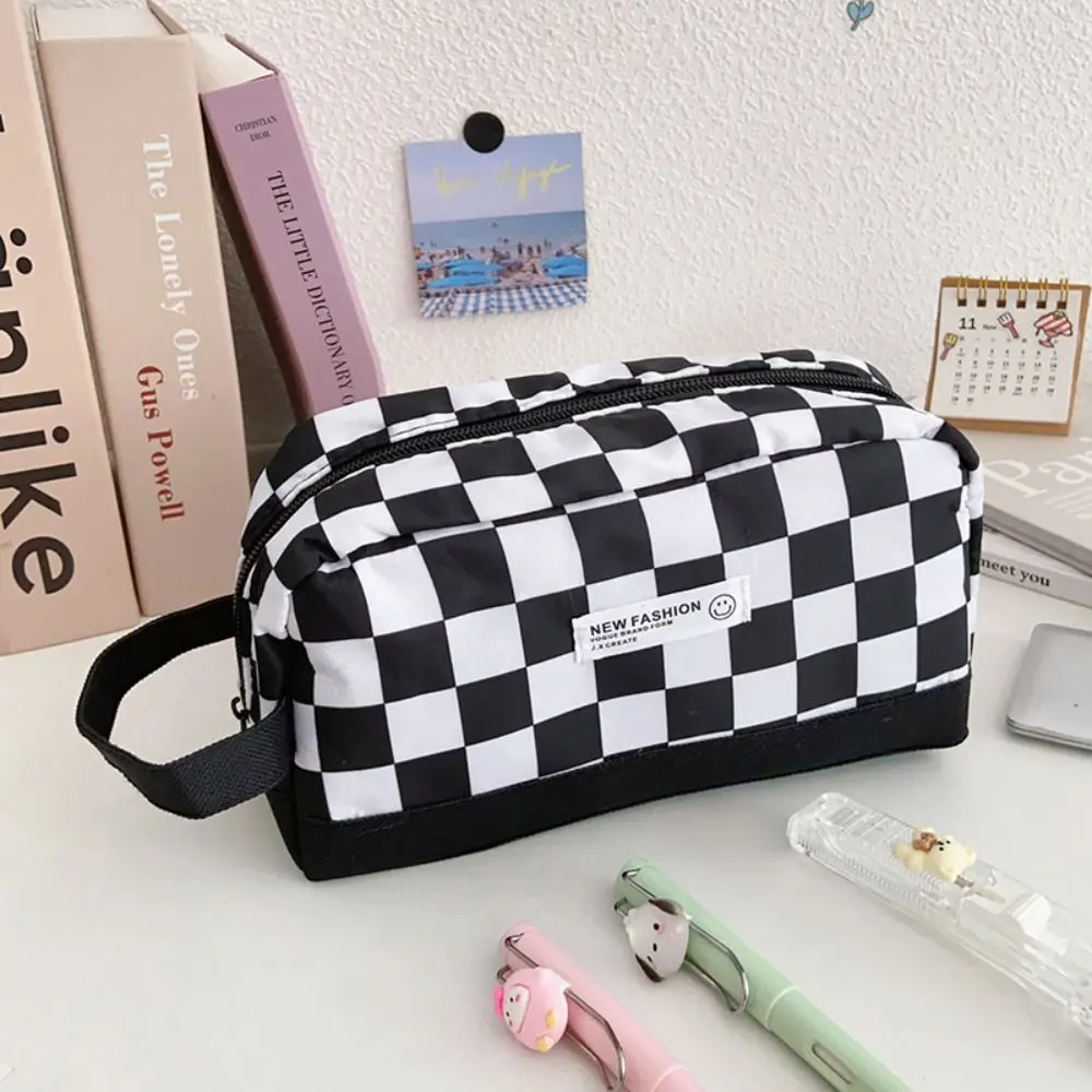 Hộp Bút Chì Kẻ Sọc Kawaii, Túi Dung Tích Lớn, Túi Dễ Thương, Hộp, Đồ Dùng Học Tập, Dụng Cụ Sắp Xếp Văn Phòng Phẩm Hàn Quốc