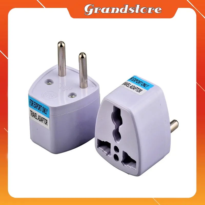 Đầu chuyển đổi phích cắm điện 3 chấu dẹt tròn chéo sang 2 chấu, đầu nối chia chuyển ổ điện 2 chân thành 3 chấu dẹp xéo 0