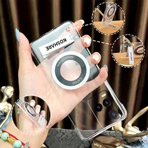 Berlaku untuk VIVO Y33S Transparan braket magnetik tanpa batas casing ponsel-WBKDD