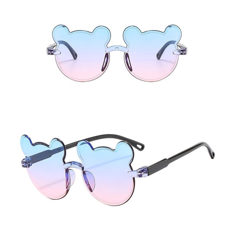 Product Introduction of Korean Version Fashion Cute Gradient Color Bear Conjoined Piece UV Protection Children Sunglasses 31