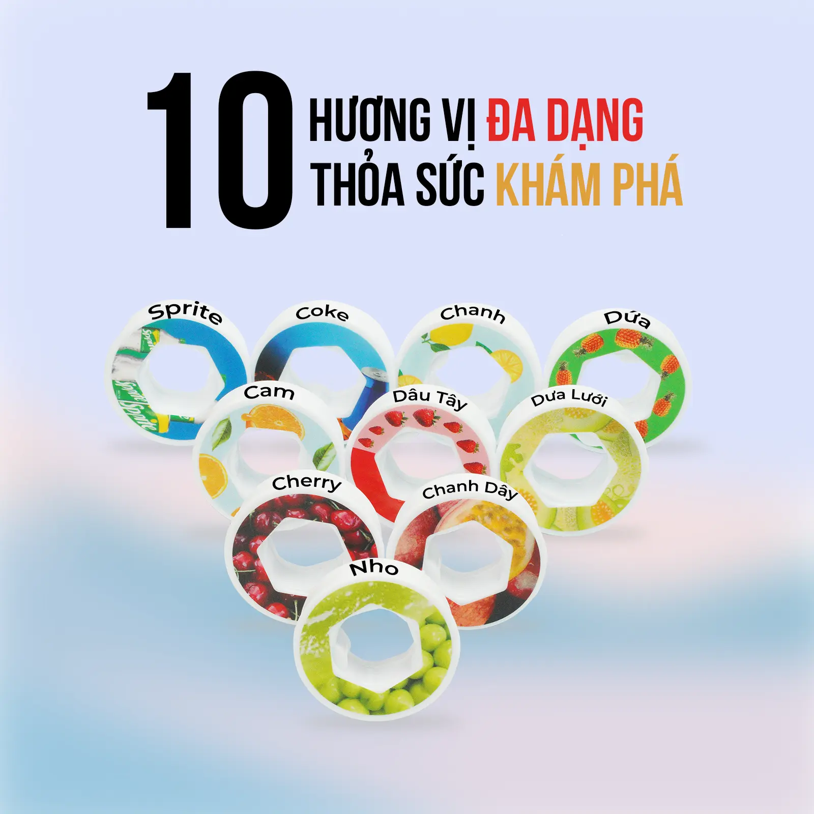 Pods mùi hương lẻ cho bình nước Air Water_AquaHandy có hương vị trái cây tự nhiên 100% không đường không Calo Aqua Handy