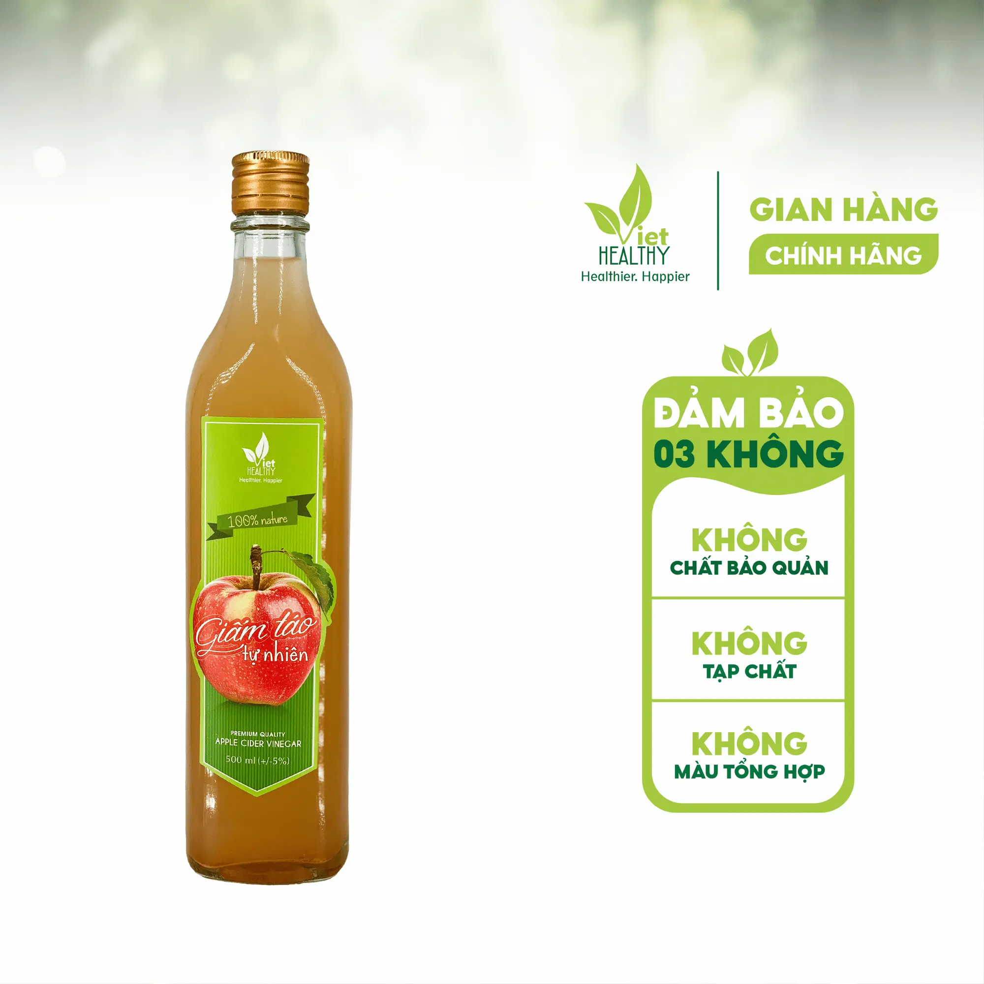 Giấm Táo Tự Nhiên - Viet Healthy Chai 500ml